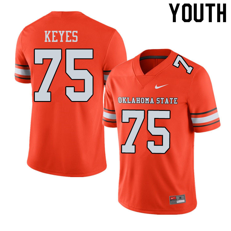 Youth #75 Marcus Keyes Oklahoma State Cowboys College Football Jerseys Sale-Alternate Orange